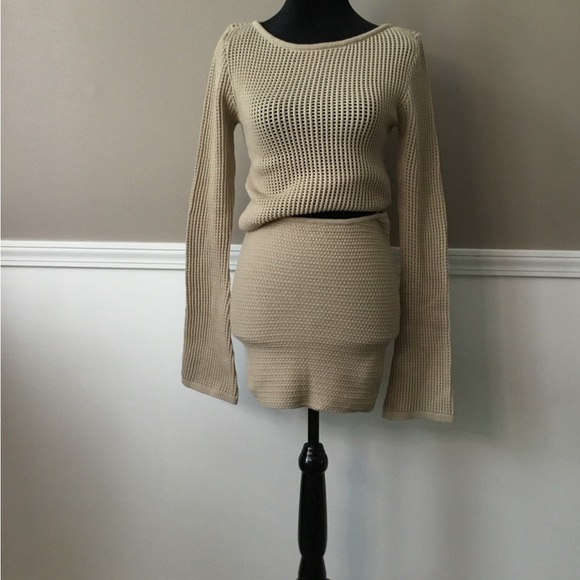 Babyboo Fashion - Sabrina Beige Mini Skirt and Top (Set)